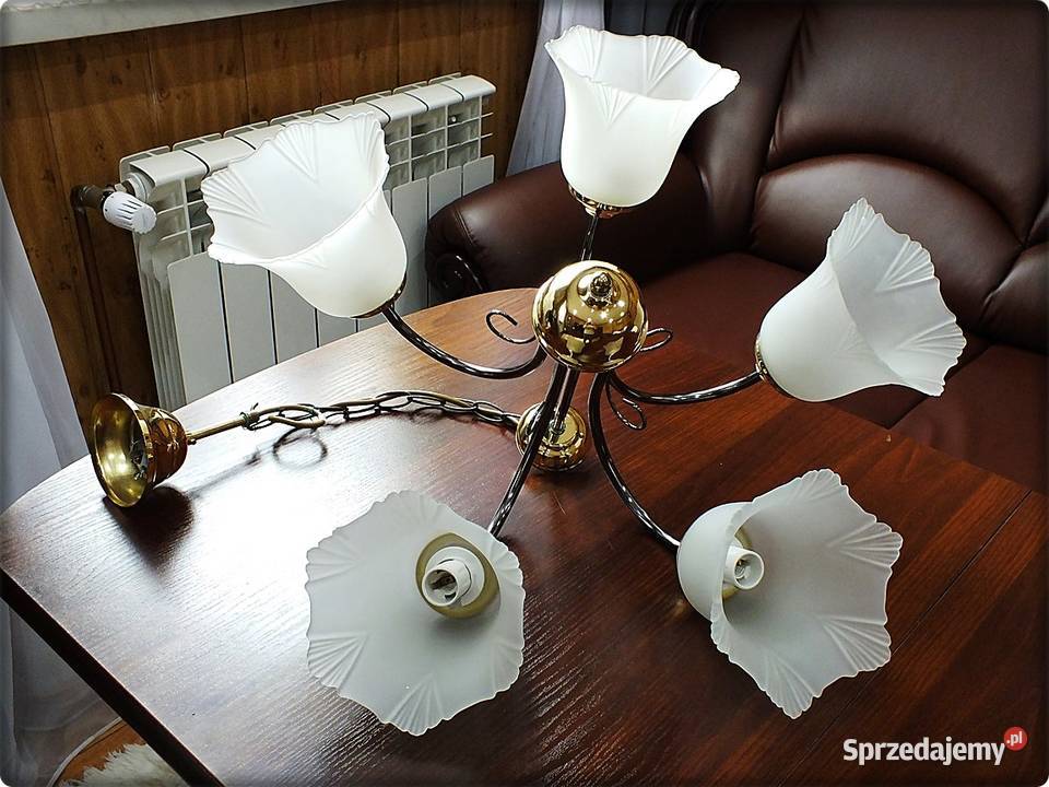 Żyrandol CzarnoZłoty Lampa wisząca sufitowa 5cio Żary