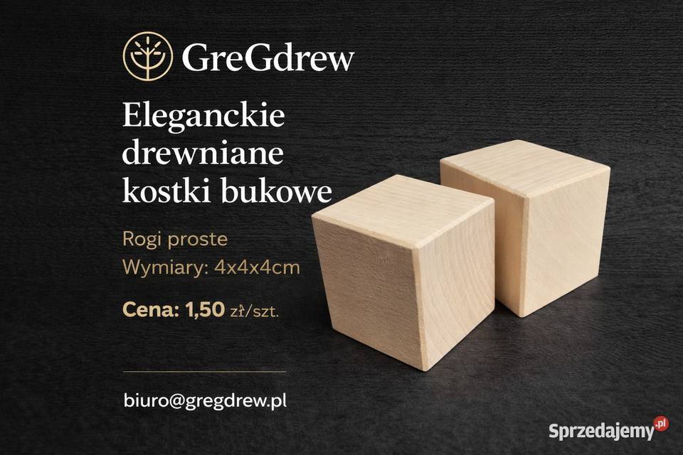 Drewniane kostki bukowe 4x4x4 producent Białka sprzedam