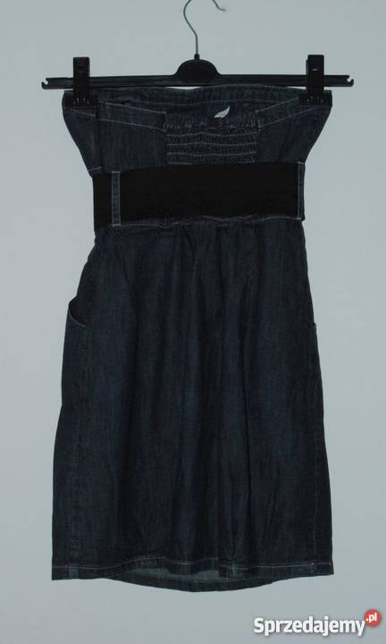 jeansowa sukienka z paskiem s niebieski lubelskie Lubartów