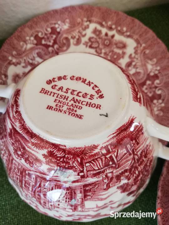 Porcelana angielska dzbanek talerze bulionówki Ropa