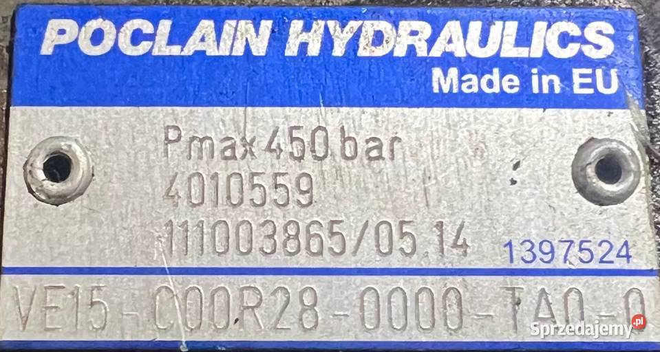 Poclain Hydraulics VE15C00R280000TA00 4010559 Układ hydrauliczny wielkopolskie Poznań