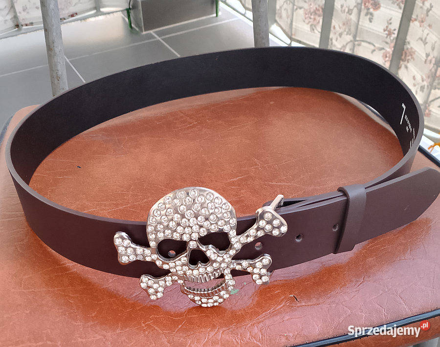 pasek z klamrą w kształcie czaszki podlaskie Suwałki