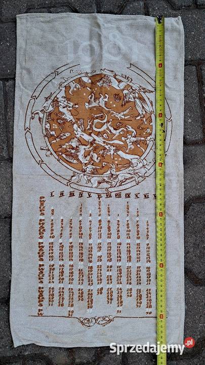 Stara Makatka Kalendarz lniany 1981 Astrologia kujawsko-pomorskie Świecie