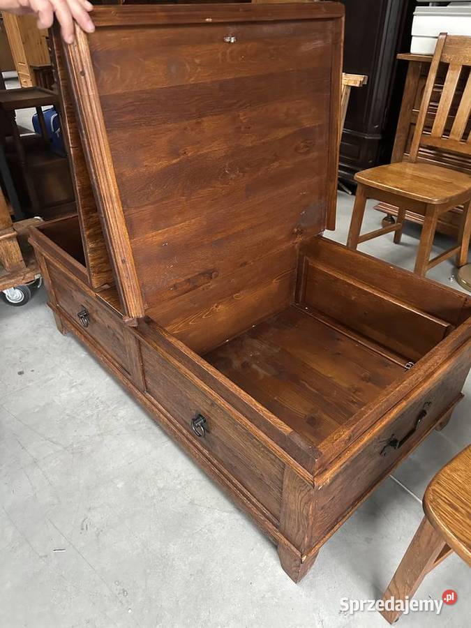 Drewniany komplet witryna komoda ławaskrzynia wielkopolskie Sławoszewek