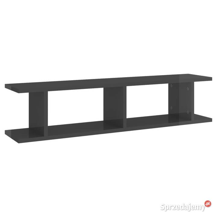 Półki ścienne 2 szare wysoki połysk 90x18x20 Warszawa