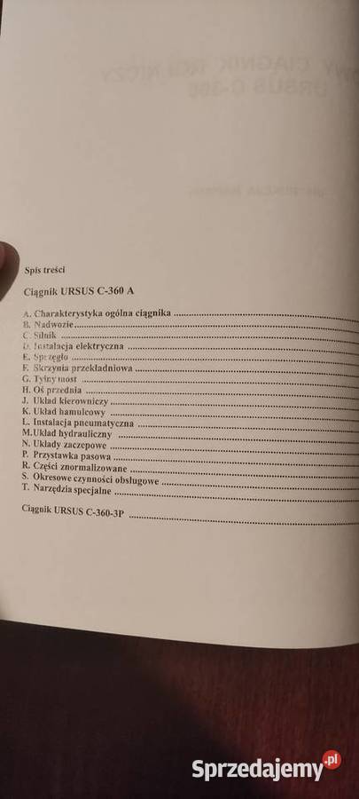 Instrukcja napraw ursus c 360c 360 3P Perkins Stalowa Wola