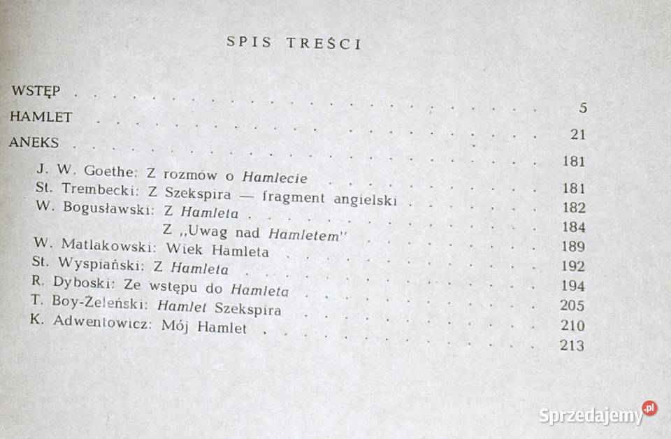 Hamlet Streszczenie krótkie William Szekspir Rok wydania 1984 lubelskie Chełm sprzedam