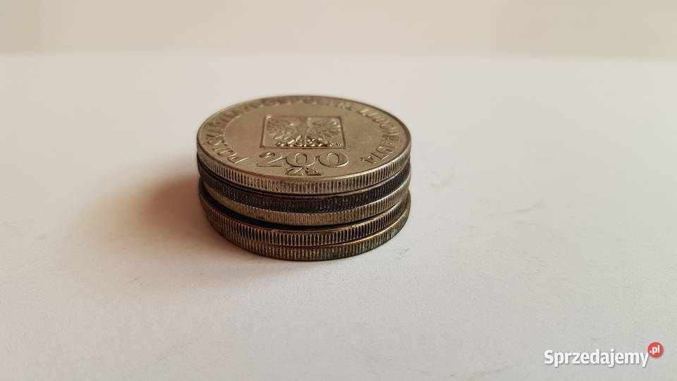 5x 200 XXXlecia PRL 1974 mapka Ag srebro 625 Dąbrowa Górnicza