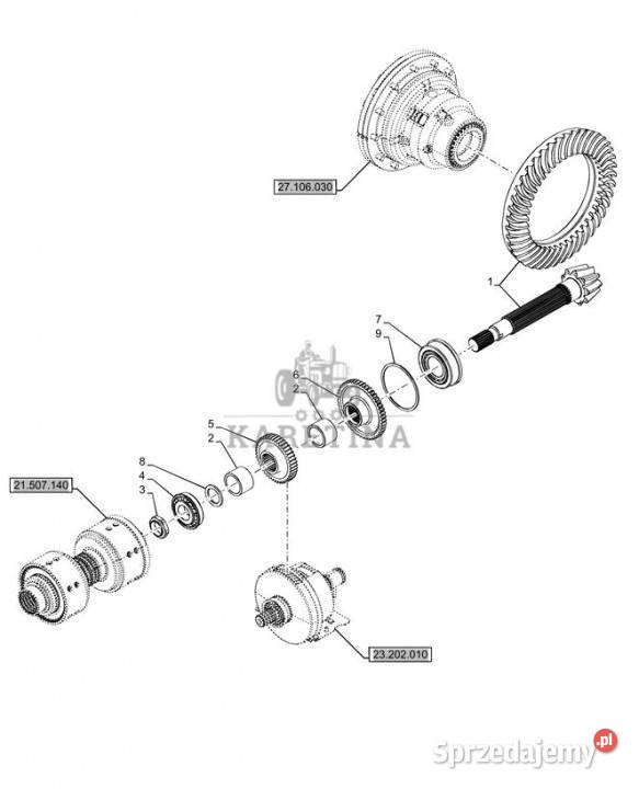 Holland T6070 Koło zębate stoźkowe 87536203