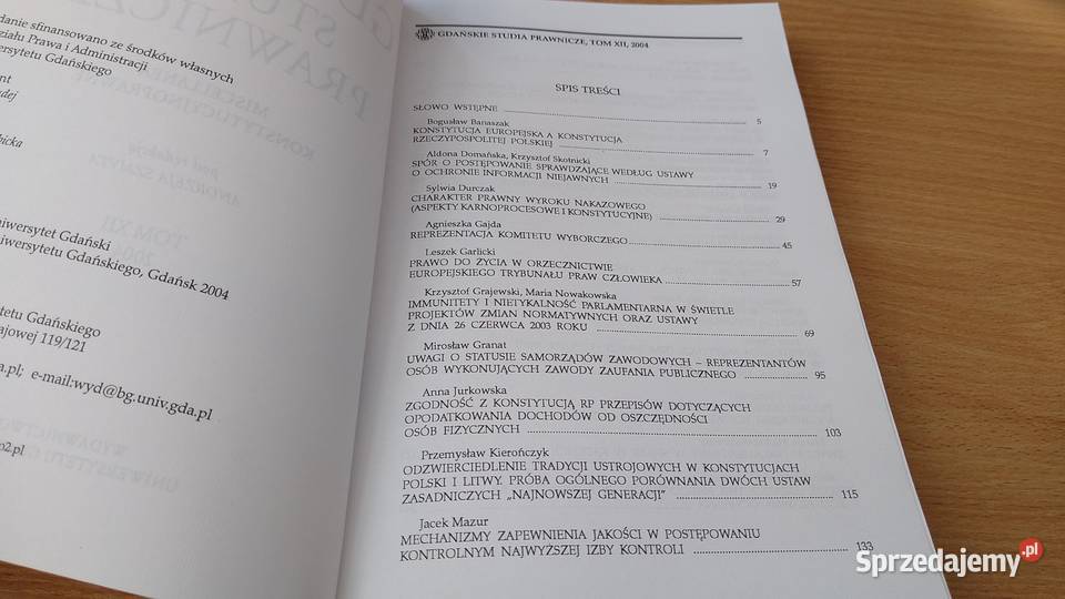 GDAŃSKIE STUDIA PRAWNICZE 12 2004 Miscellanea pomorskie Gdańsk sprzedam