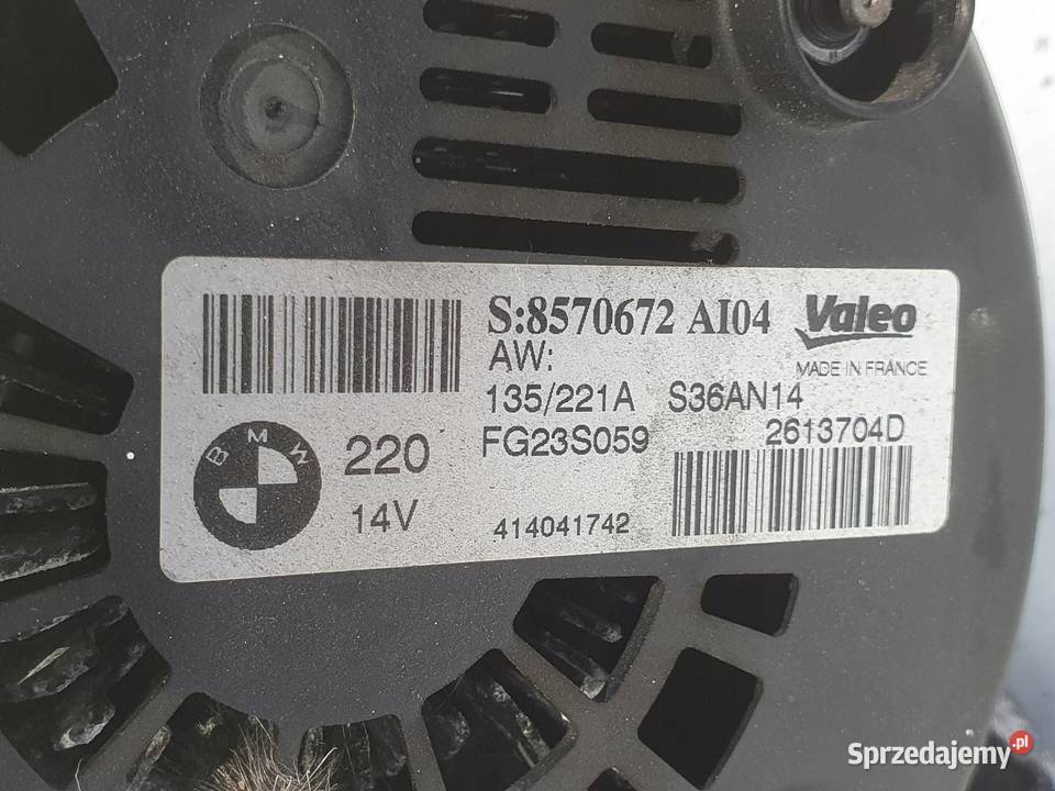 ALTERNATOR BMW F12 F13 30 D valeo 8570672 AL04 Chełm