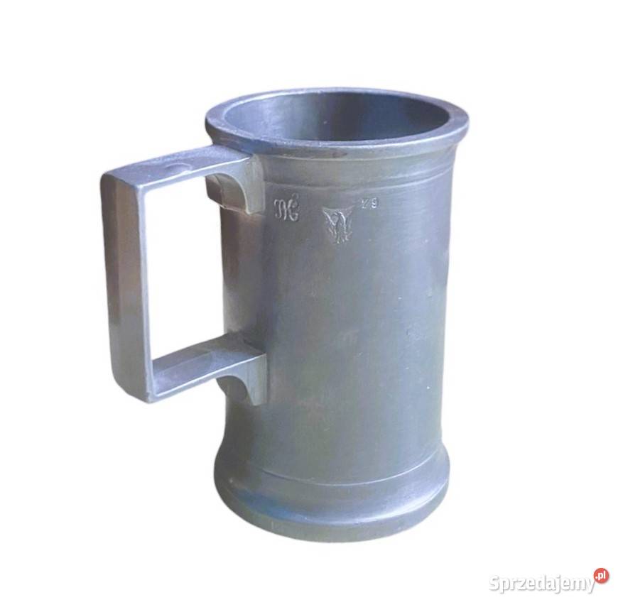 Kufelek miara stop cynowy pewter cechowany Warszawa