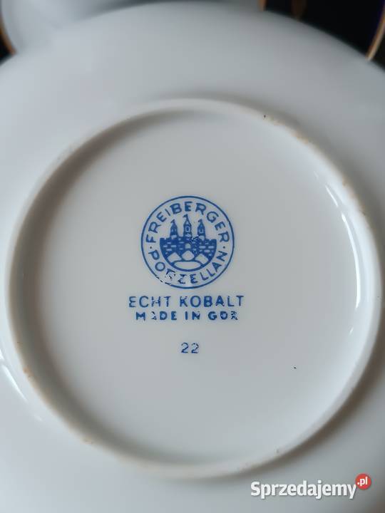 Porcelanowy kobaltowy zestaw GDR Gorlice