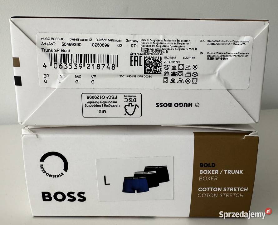 HUGO BOSS bokserki męskie rozmiar L Szczecin sprzedam