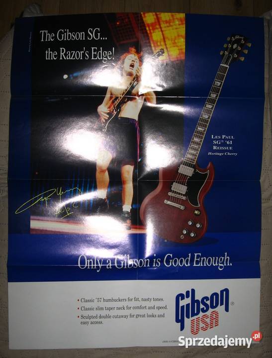 Gibson Angus Young ACDC guitar brochure poster Kępice
