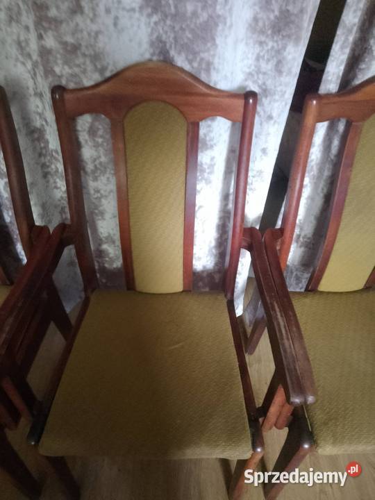 Drewniane krzesła z podłokietnikami sprzedam