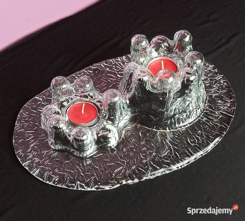 Finlandia szkło artystyczne MUURLA świecznik małopolskie Jasień