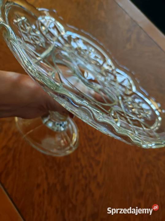 zabytkowa patera do ciast antyk vintage huta