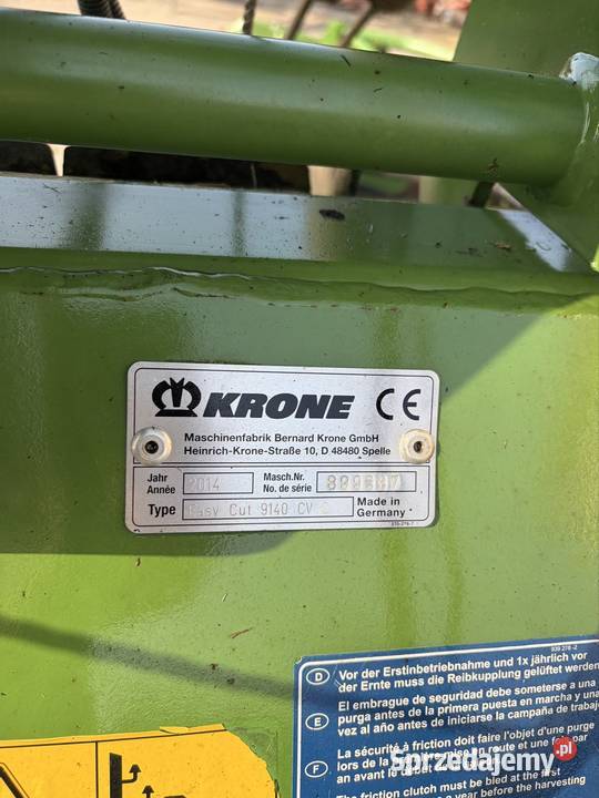 Kosiarka Krone 9140 CV Collect motyl z taśmami mazowieckie