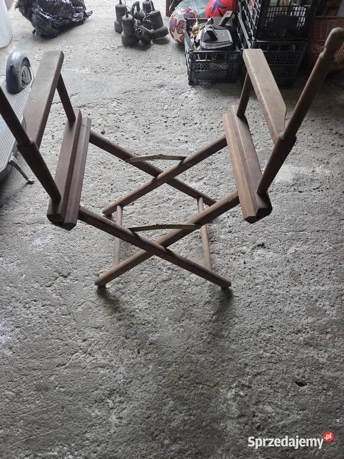 Drewniane składane krzesło vintage retro loft Grudziądz