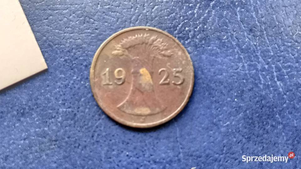 Stare monety 1 pfennig 1925 J Niemcy Lesko