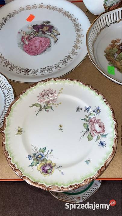 Talerz ręcznie zdobiony Sygn Aina Wedin 1955