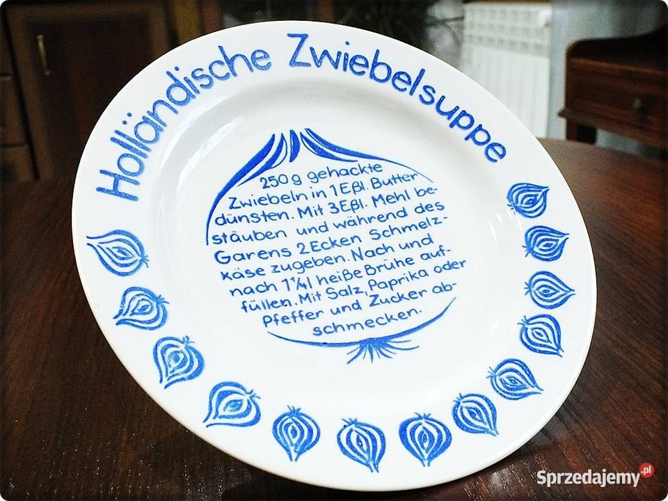 Muzealny Talerz na ścianę z przepisem na Zupę Żary