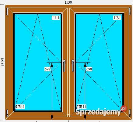 OKNO PCV 1530 x 1395 2 STRONNY ZŁOTY DĄB Łask sprzedam