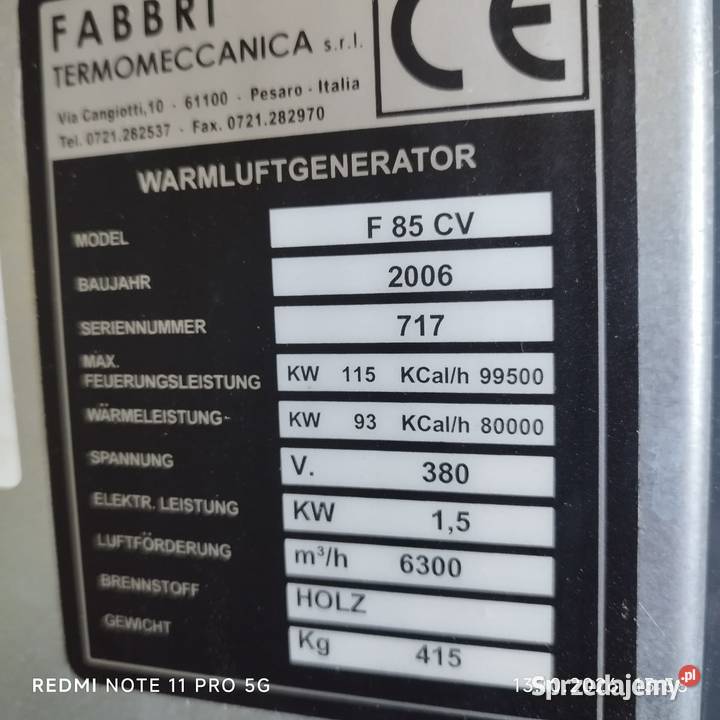 generator gorącego powietrza na odpady drzewne Bożepole Małe