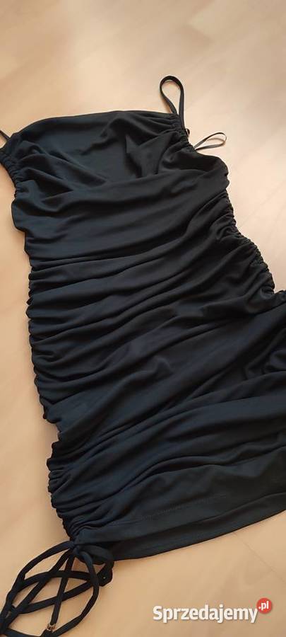 Sukienka czarna regulacja długości NOWA bez Połomia