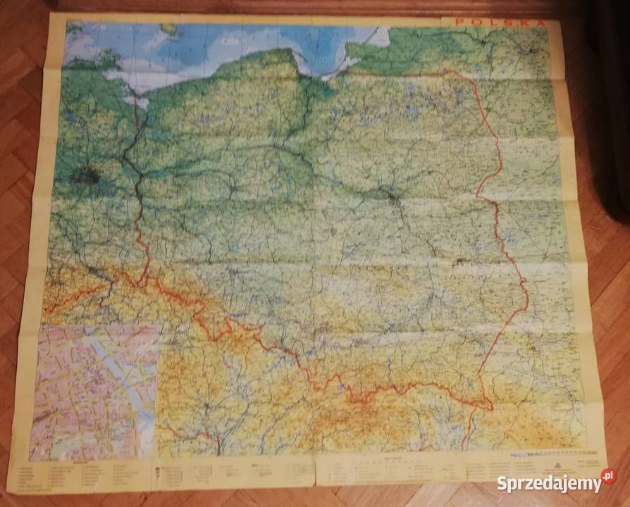 Mapa Polski PRL 1977 r Kolekcje