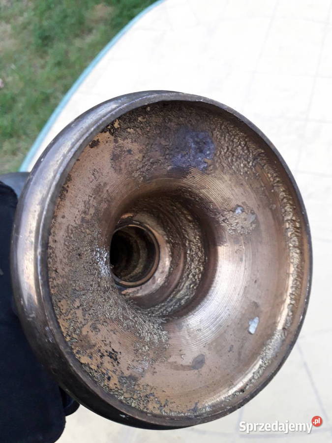 Stary duży mosiężny świecznik patyna Świeczniki