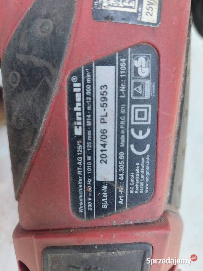 Szlifierka kątowa einhell Rtag 1251 125mm 1010w Bernardowo