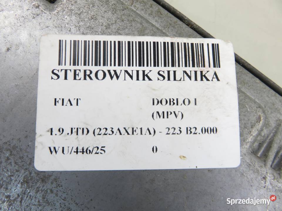 STEROWNIK FIAT DOBLO I MPV 19 JTD 0281010344 osobowe