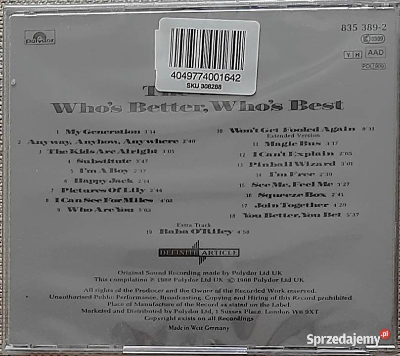 CD Kultowego Zespołu THE WHO Whos Better Whos rock Katowice