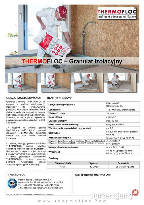 Podsypka Thermofloc do wyrównywania podłóg łódzkie Dmosin Drugi sprzedam
