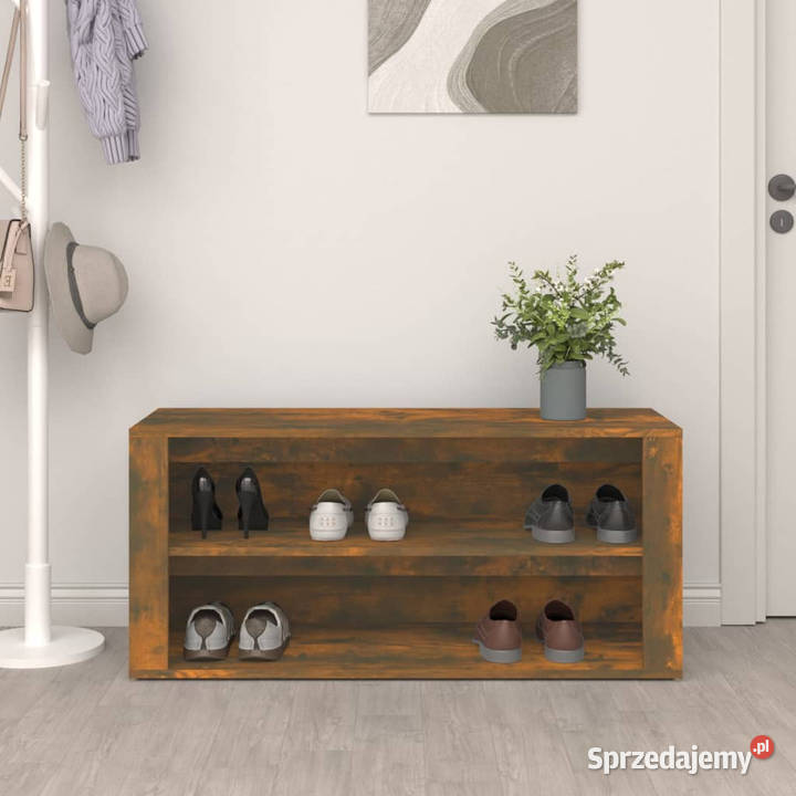 Półka na buty przydymiony dąb 100x35x45 WM816909 Na buty mazowieckie Warszawa sprzedam