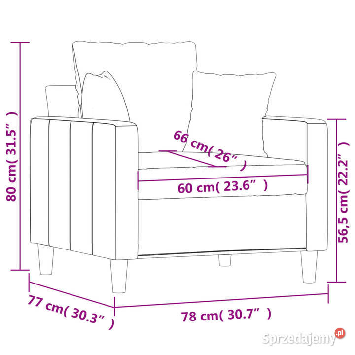 Fotel różowy 60 obity aksamitem WM359286 Warszawa