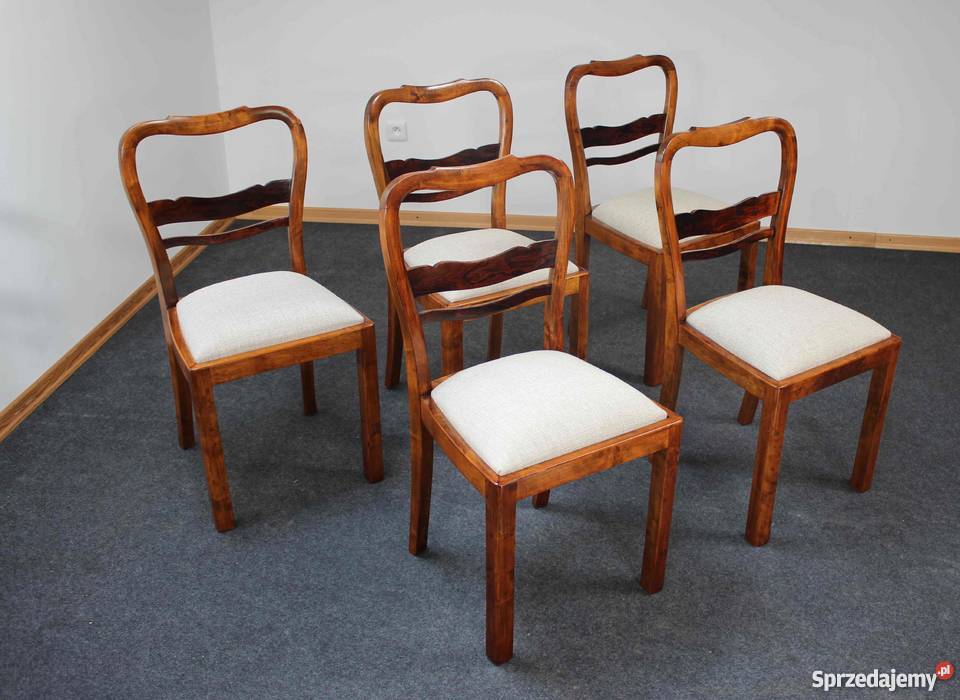 Komplet 5 krzeseł art deco renowacji antyki kujawsko-pomorskie