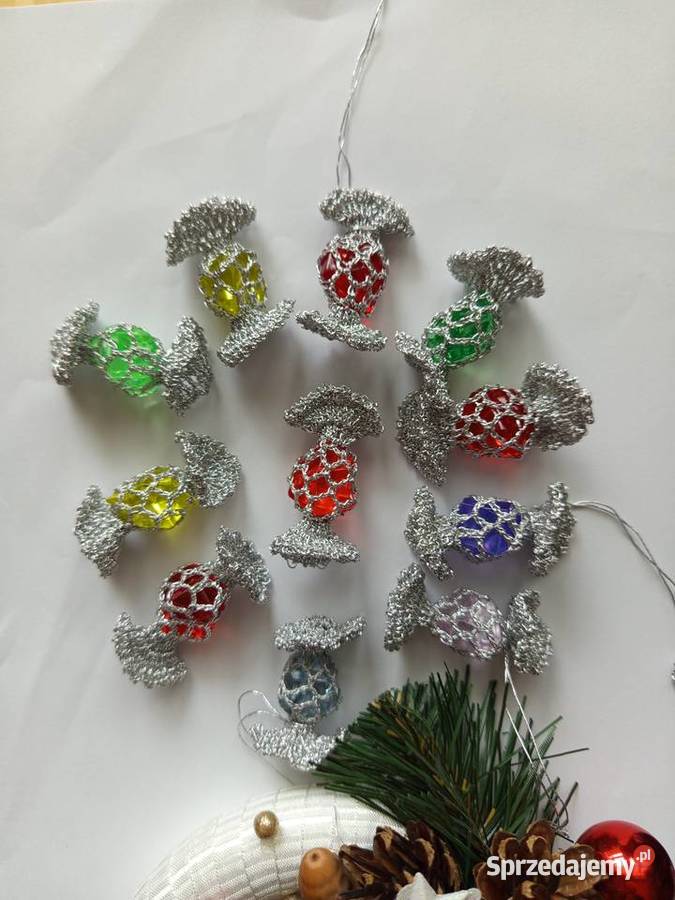 Szydełkowe cukierki na choinkę Święta ozdoba Garbów