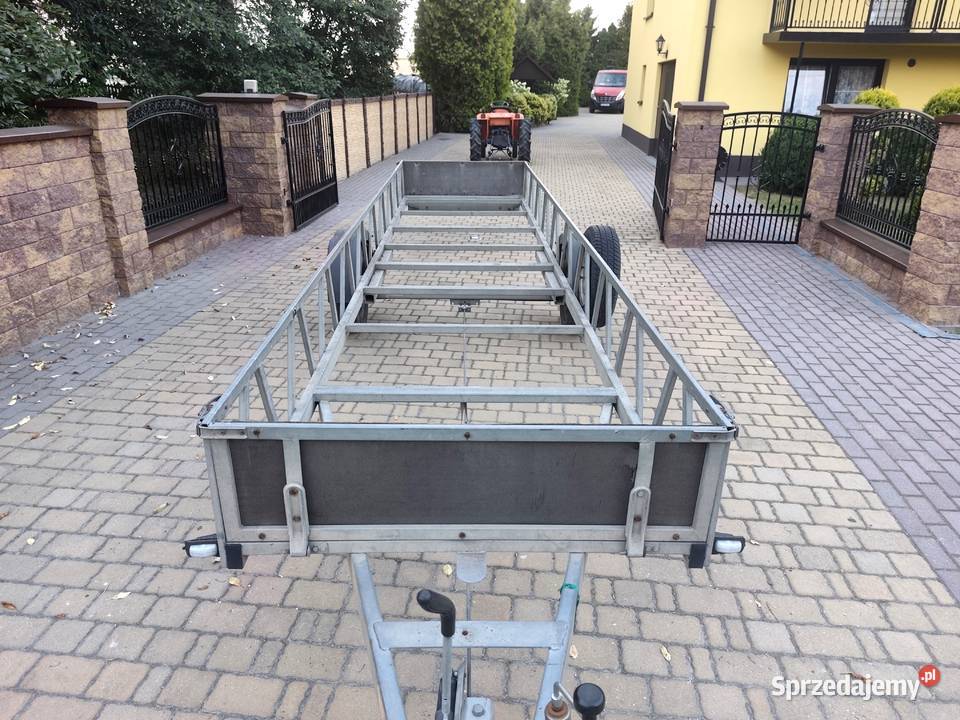 Przyczepa DŁUŻYCA ZAMOPS Hamowana 620 x 130 DMC Burtowe i plandeki