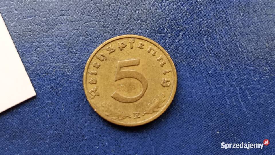 Stare monety 5 pfennig 1938 E Niemcy Lesko