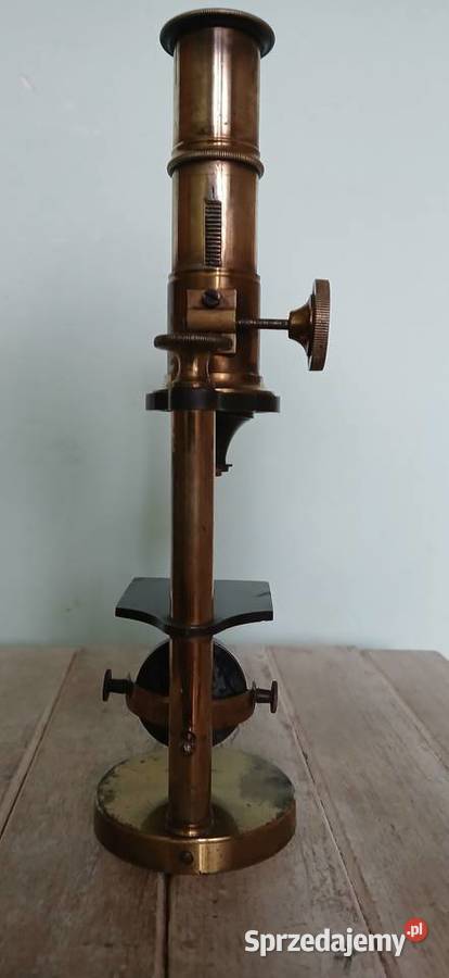 Zabytkowy mosiezny mikroskop z XX w małopolskie