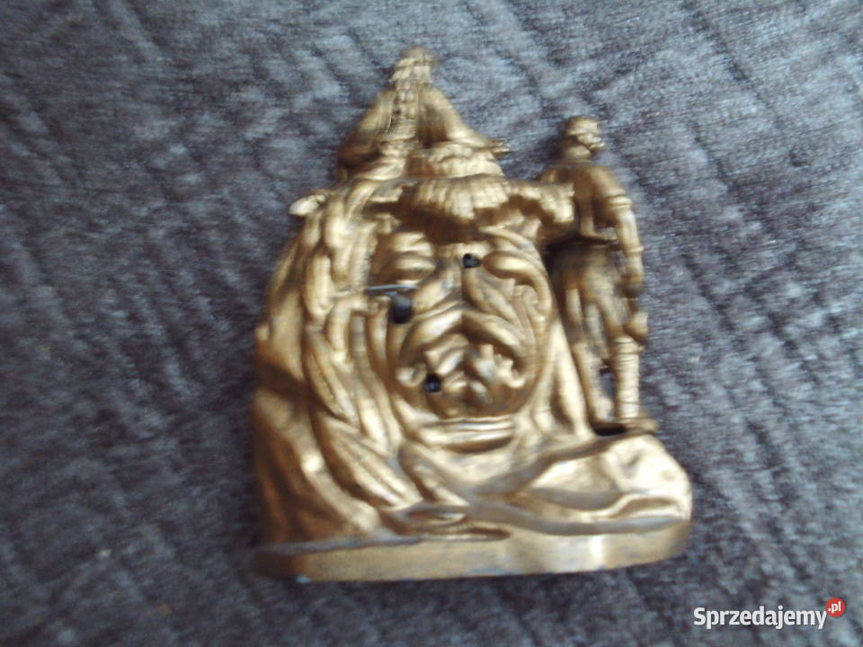 Stary figuralny zegar kominkowysprawny