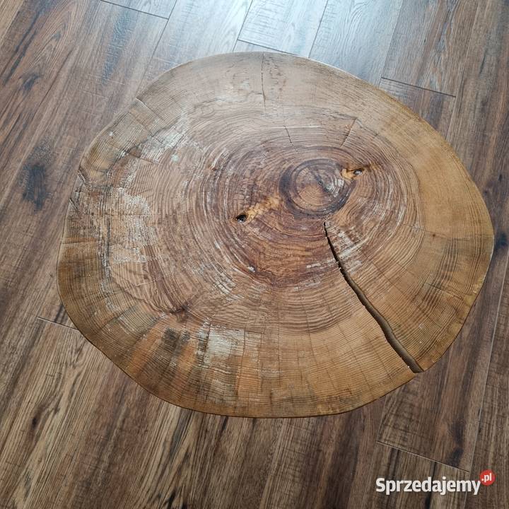 stolik kawowy plaster pnia lite drewno wys40 Brzeg
