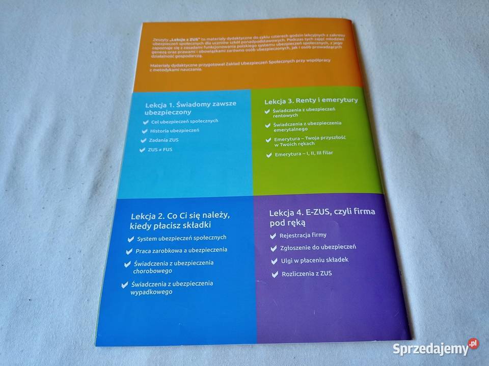 Zeszyt Lekcje z ZUS Wypełniony wyd 2019 SUPER Sosnowiec