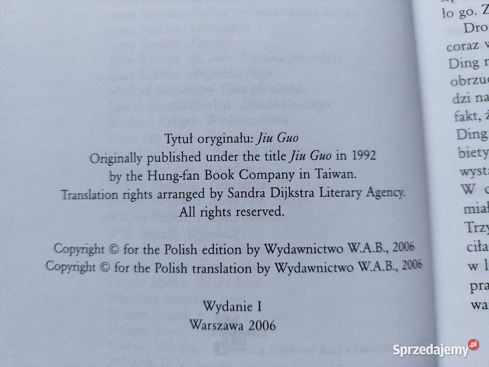 Kraina wódki Mo Yan miękka Proza i poezja małopolskie Kraków