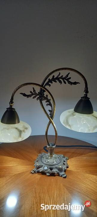 Dwuramienna mosiężna lampa w stylu secesyjnym łódzkie Skierniewice sprzedam