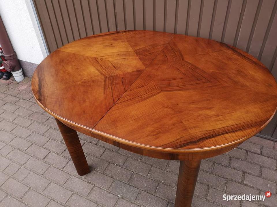 Stół ARTDECO Orzech Sygnowany Rozkładany Stary Swarzędz
