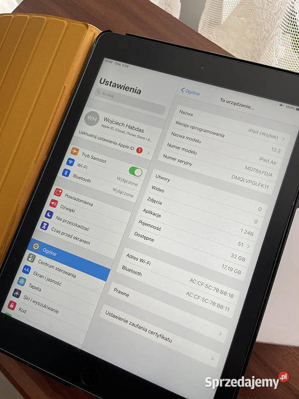 Apple iPad Air 32GB WiFi A1474 żółte etui ROCK Kielce sprzedam